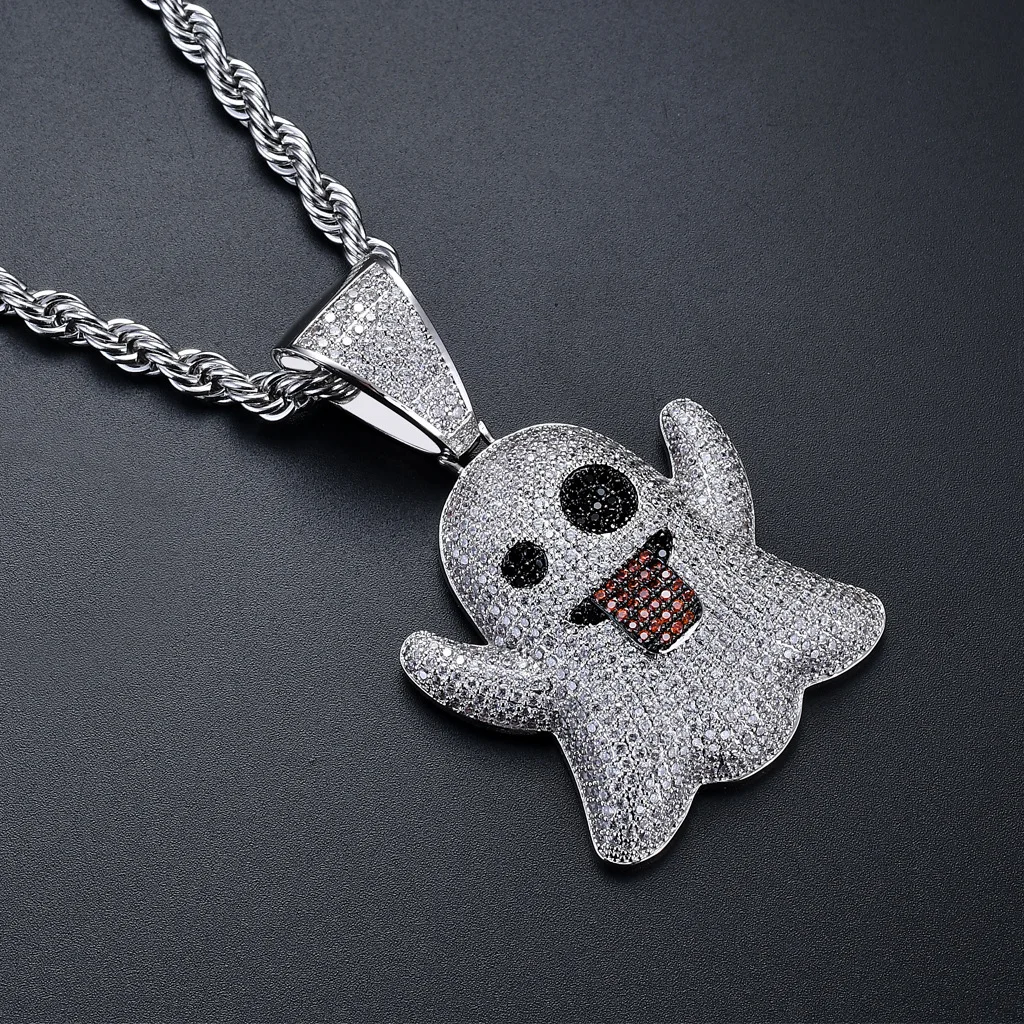 Iced Out Ghost of Grimace Necklace Pendant with Tennis Chain Gold Color Cubic Zircon Men's Hip Hop Jewelry for Gift
Iced Out Ghost of Grimace Necklace Pendant with Tennis Chain Gold Color Cubic Zircon Men's Hip Hop Jewelry for Gift