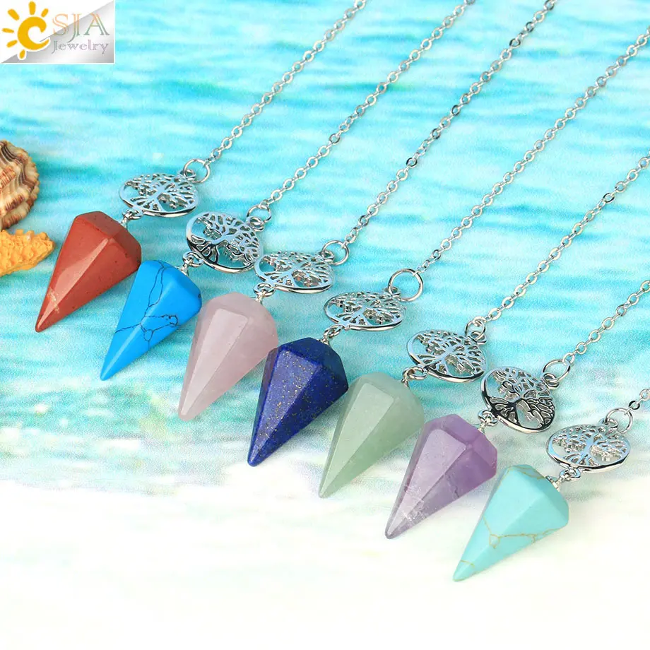 CSJA Natural Stone Pendulum for Divination Dowsing Radiesthesia Tree of Life Pendant Pendulos Esoteric Amulet Esotericism G718
CSJA Natural Stone Pendulum for Divination Dowsing Radiesthesia Tree of Life Pendant Pendulos Esoteric Amulet Esotericism G718