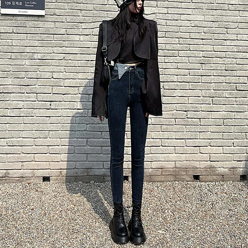 New Women's Skinny jeans woman high waist Pants Korean Fashion Sexy Elastic Slim Pencil Pants Blue Retro Washed Pants
New Women's Skinny jeans woman high waist Pants Korean Fashion Sexy Elastic Slim Pencil Pants Blue Retro Washed Pants
