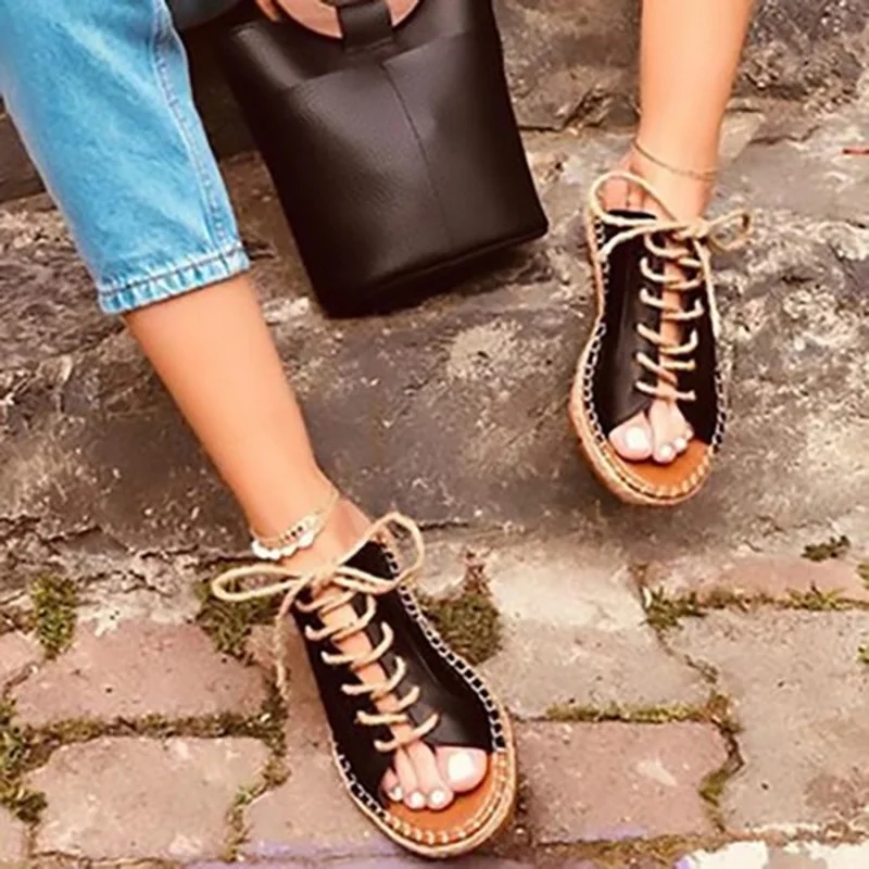 Women's Slippers Summer New Lace-up Sewing Flat Shoes Outdoor Open-toe Comfortable Casual Beach Shoes Zapatos de mujer 2021
Women's Slippers Summer New Lace-up Sewing Flat Shoes Outdoor Open-toe Comfortable Casual Beach Shoes Zapatos de mujer 2021