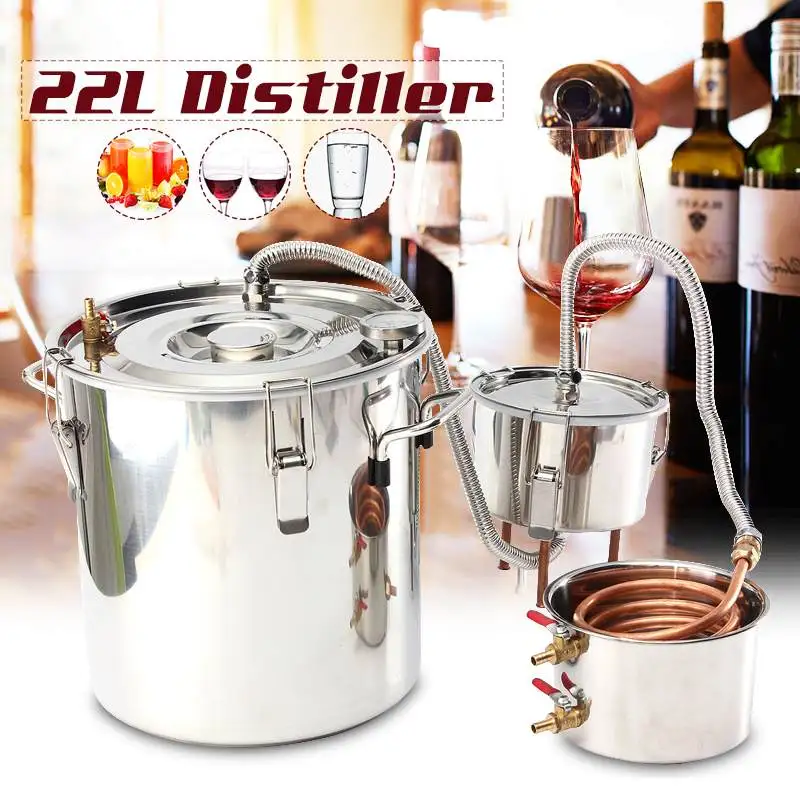5 Gal Distiller 20L Alambic Alcohol Still Stainless Copper DIY Home Brew Water Wine Brandy Essential Oil Brewing Kit
5 Gal Distiller 20L Alambic Alcohol Still Stainless Copper DIY Home Brew Water Wine Brandy Essential Oil Brewing Kit