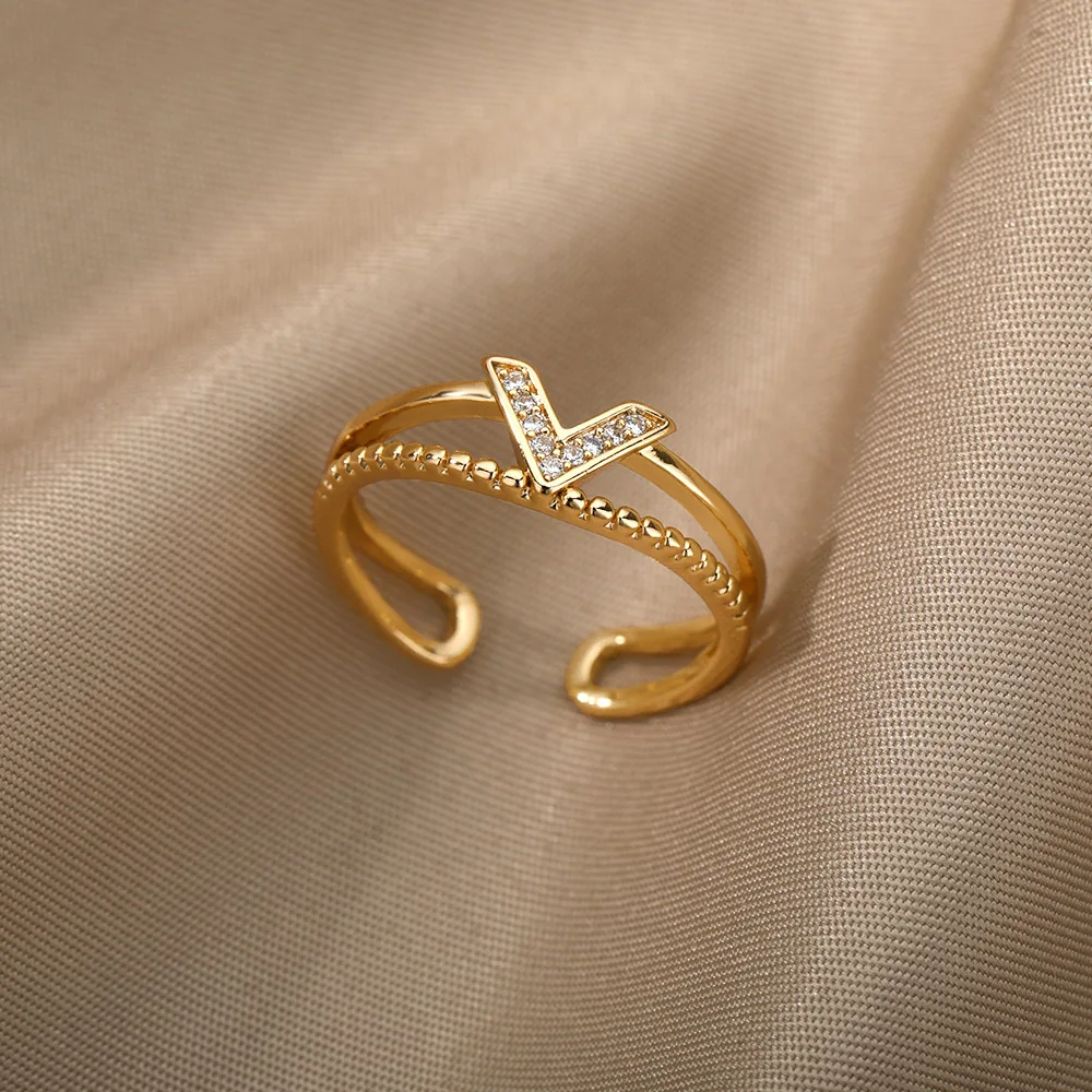 Zircon Letter V Open Rings For Women Stainless Steel Victory Cubic Zirconia Finger Ring 2021 Fashion Hip Hop Party Jewelry Gift
Zircon Letter V Open Rings For Women Stainless Steel Victory Cubic Zirconia Finger Ring 2021 Fashion Hip Hop Party Jewelry Gift