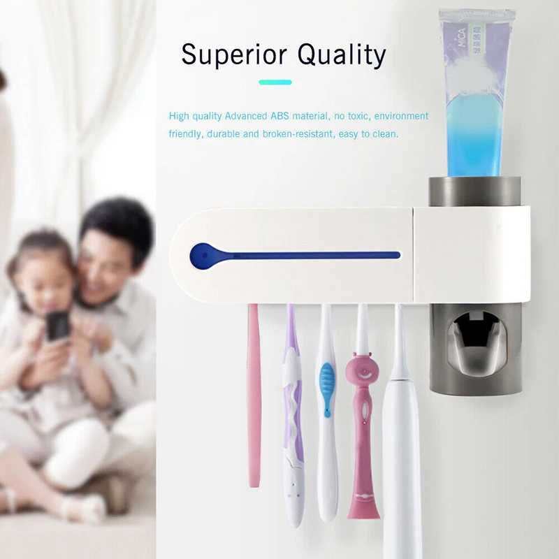 3 in 1 UV Light Ultraviolet Toothbrush Sterilizer Toothbrush Holder Automatic Toothpaste Squeezers Dispenser Home Bathroom Set
3 in 1 UV Light Ultraviolet Toothbrush Sterilizer Toothbrush Holder Automatic Toothpaste Squeezers Dispenser Home Bathroom Set