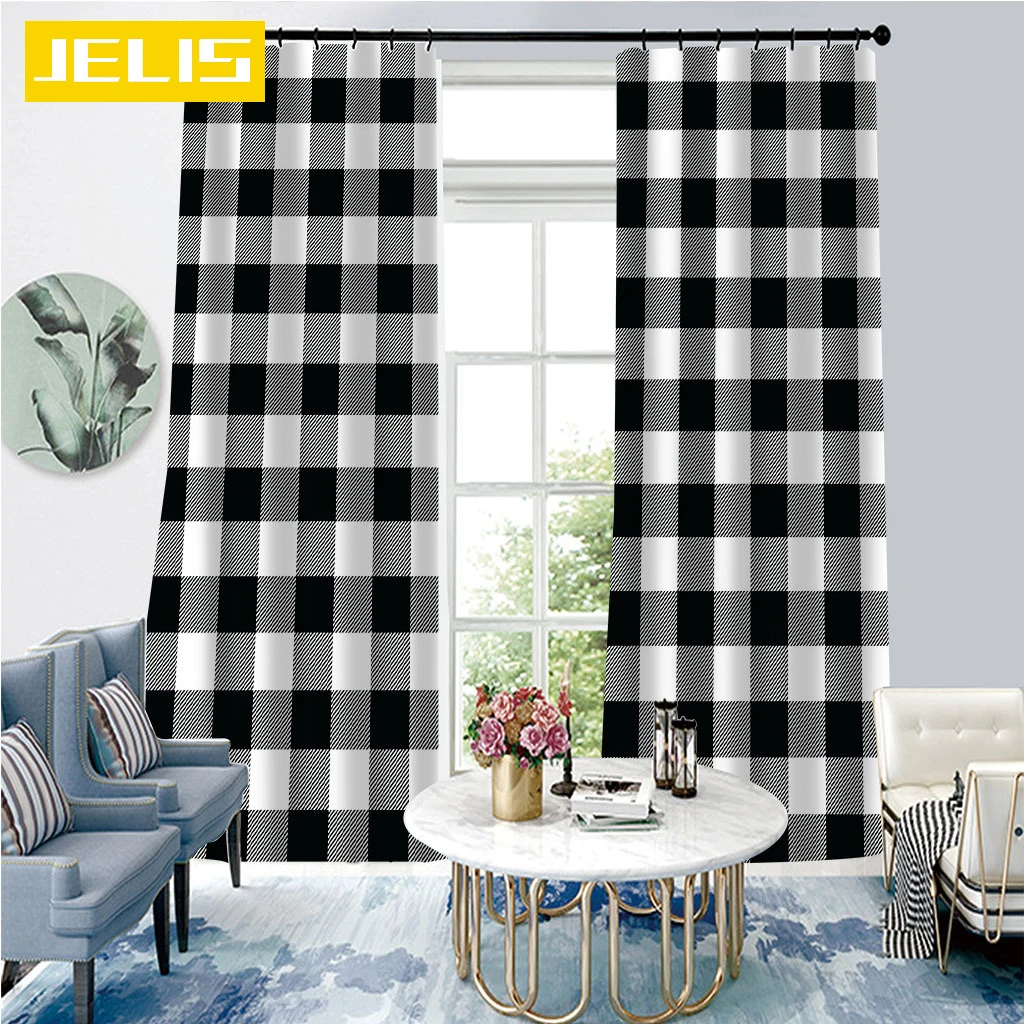Modern Black Plaid Design Blackout Curtains Super Smooth Thick 3D Printing Geometric Backdrop Curtains for Living Room Bedroom
Modern Black Plaid Design Blackout Curtains Super Smooth Thick 3D Printing Geometric Backdrop Curtains for Living Room Bedroom
