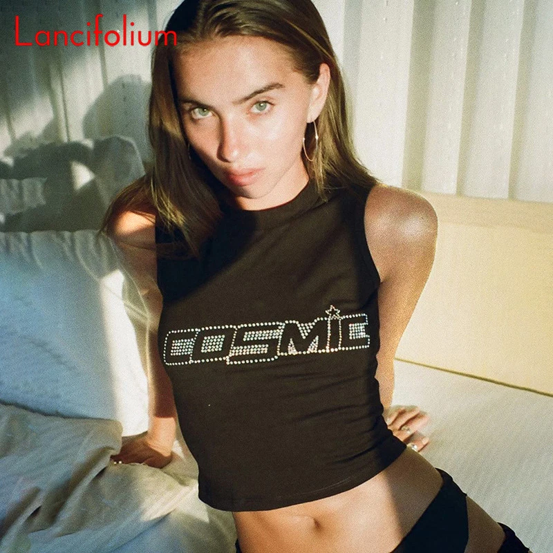 Sleeveless Sexy T Shirt Women Cosmic Graphic Letter Crop Top Diamonds Black Tee Shirt Summer Kpop Cute Baddie Egirl Cropped Top
Sleeveless Sexy T Shirt Women Cosmic Graphic Letter Crop Top Diamonds Black Tee Shirt Summer Kpop Cute Baddie Egirl Cropped Top