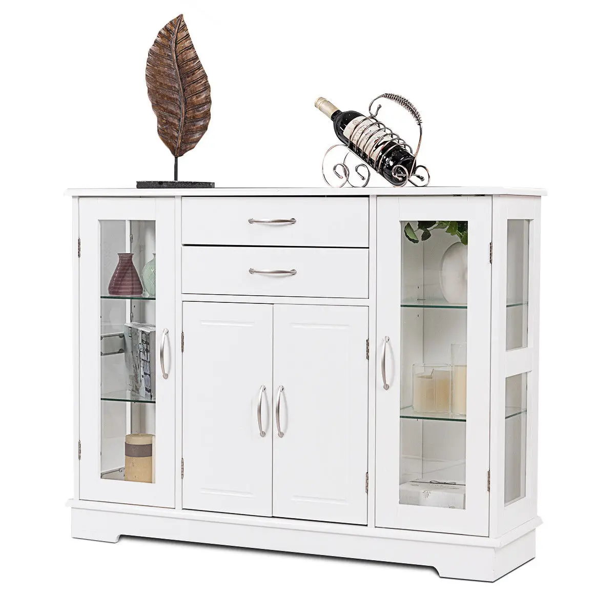 Costway Buffet Storage Cabinet Console Cupboard W/Glass Door Drawers Kitchen Dining Room HW60366
Costway Buffet Storage Cabinet Console Cupboard W/Glass Door Drawers Kitchen Dining Room HW60366