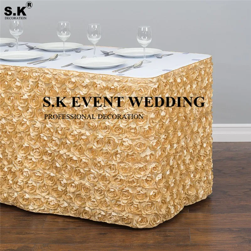 3 Meter Sold Satin Rosette Table Skirt Rectangular Tablecloth Skirting For Banquet Wedding Party Event Decoration
3 Meter Sold Satin Rosette Table Skirt Rectangular Tablecloth Skirting For Banquet Wedding Party Event Decoration