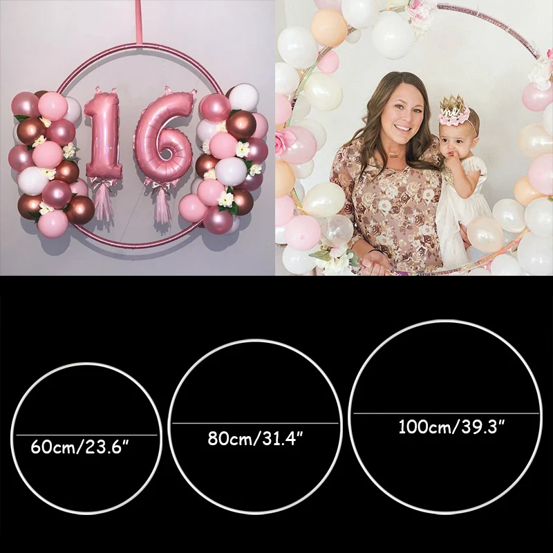 60/80/100cm Round Balloon Circle Hoops Balloon Wreath Arch Bow Decor Party Decorations for Baby Shower Wedding Birthday Decor
60/80/100cm Round Balloon Circle Hoops Balloon Wreath Arch Bow Decor Party Decorations for Baby Shower Wedding Birthday Decor