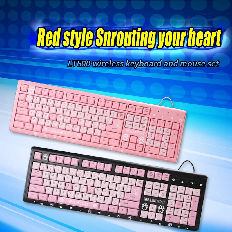 Pink 104 Wired Keyboard. Manipulator Feel Cute USB Ultra-thin Cartoon Cat Home Game Office Keyboard Suitable For PC Laptop
Pink 104 Wired Keyboard. Manipulator Feel Cute USB Ultra-thin Cartoon Cat Home Game Office Keyboard Suitable For PC Laptop