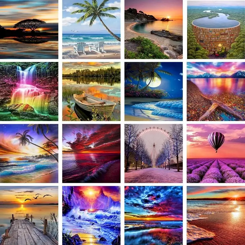 GATYZTORYÂ 5D Diamond Painting Seaside Cross Stitch Full Square Round Diamond Embroidery Landscape Rhinestone Kit Home Decor
GATYZTORYÂ 5D Diamond Painting Seaside Cross Stitch Full Square Round Diamond Embroidery Landscape Rhinestone Kit Home Decor