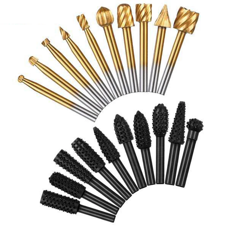 20 Pcs Steel Rotary Burr Set 1/8in Shank Wood Grinding Rasp Drill Bits Tool Rotary Burrs Router Bits Rotary Cutter Files
20 Pcs Steel Rotary Burr Set 1/8in Shank Wood Grinding Rasp Drill Bits Tool Rotary Burrs Router Bits Rotary Cutter Files