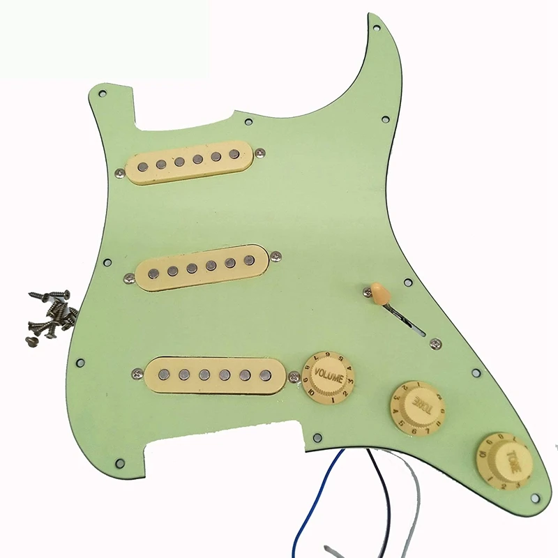 Dropship-Mint Green Loaded Electric Guitar Pickguard Prewired Pickguard with Wilkinson Pickups for Electric Guitar Accessories
Dropship-Mint Green Loaded Electric Guitar Pickguard Prewired Pickguard with Wilkinson Pickups for Electric Guitar Accessories