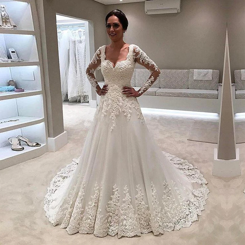 H278 Sexy V Neck Lace A Line Wedding Dress 2021 Ivory Appliques Full Back Muslim Bridal Wedding Gowns Custom Made Dubai Dresses
H278 Sexy V Neck Lace A Line Wedding Dress 2021 Ivory Appliques Full Back Muslim Bridal Wedding Gowns Custom Made Dubai Dresses