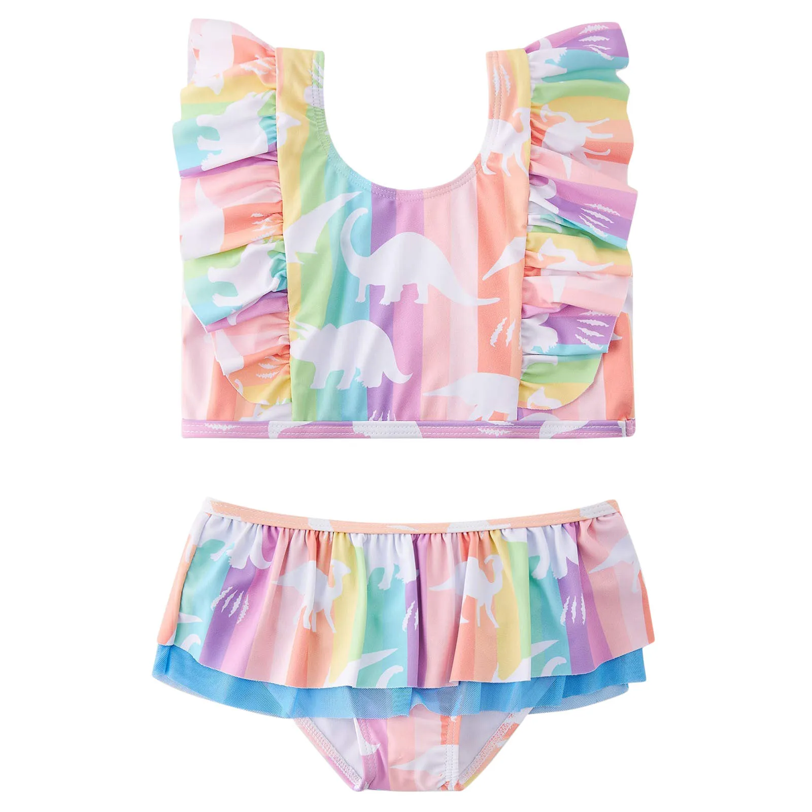 Tie Dye Toddler Baby Girls Swimsuits Ruffle Rainbow Dinosaur Printing Swimwear Sleeveless Two-pieces Bikini Summer Beachwear 
Tie Dye Toddler Baby Girls Swimsuits Ruffle Rainbow Dinosaur Printing Swimwear Sleeveless Two-pieces Bikini Summer Beachwear