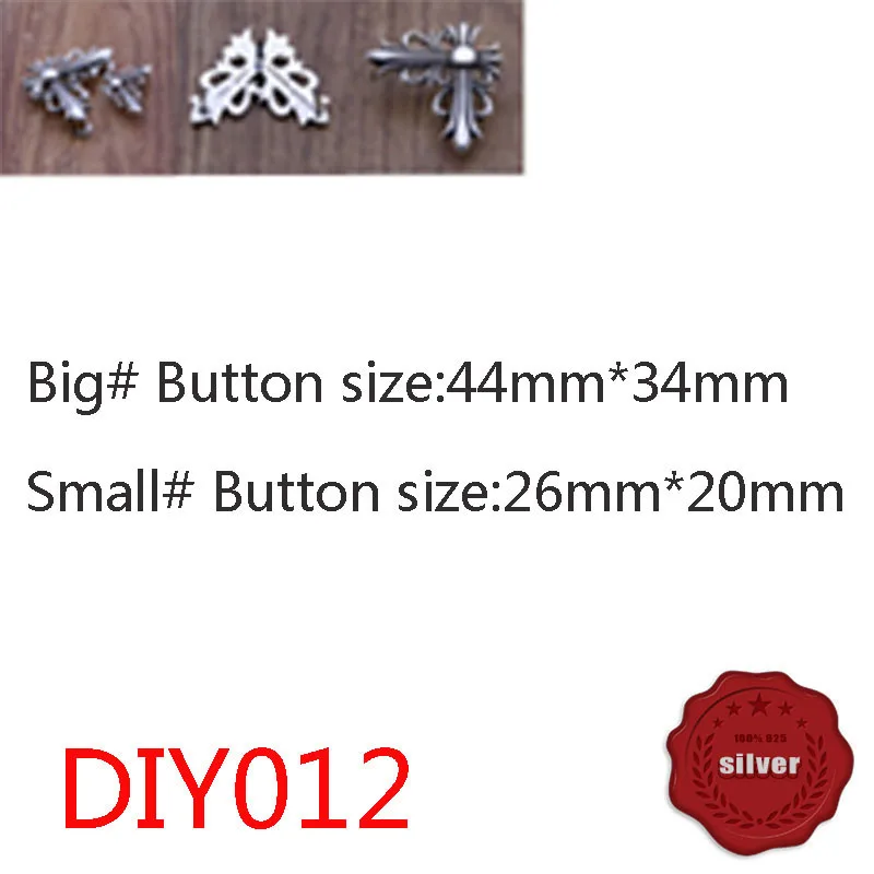 DIY012 S925 sterling silver button brooch punk retro cross flower hollow shape leather bag decoration sub-wallet button
DIY012 S925 sterling silver button brooch punk retro cross flower hollow shape leather bag decoration sub-wallet button