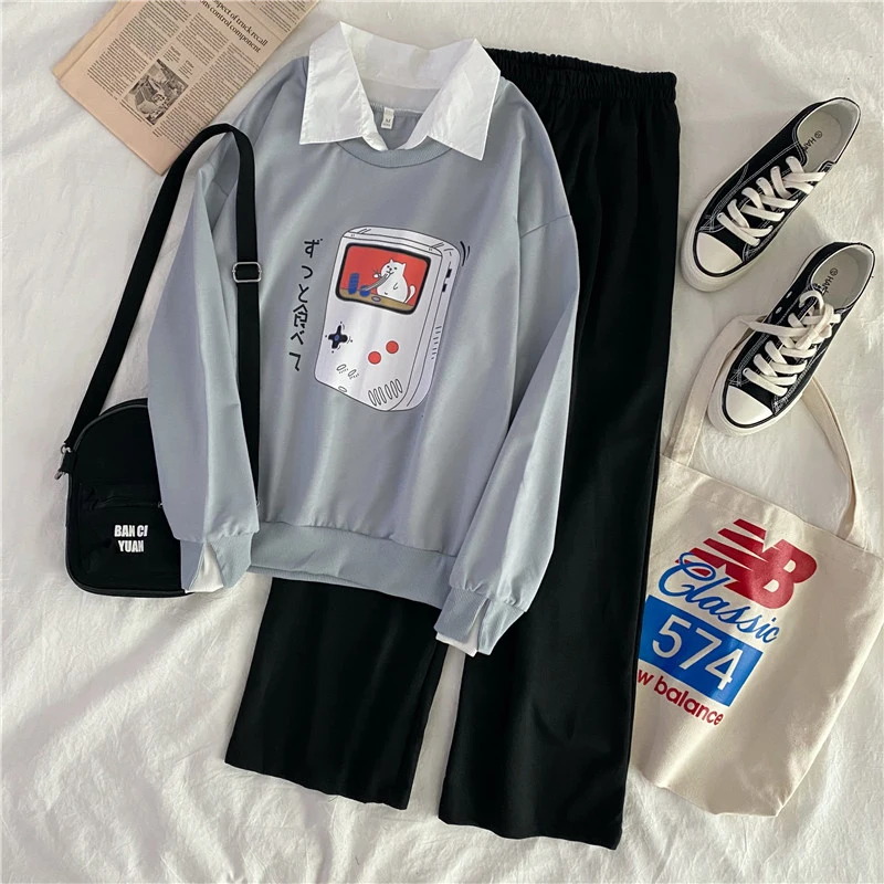 Autumn Clothes Aesthetic Tracksuit Women Sweatshirt and Wide Leg Pants 2 Pieces Set Long Sleeve Outfits Egirl Harajuku Suit
Autumn Clothes Aesthetic Tracksuit Women Sweatshirt and Wide Leg Pants 2 Pieces Set Long Sleeve Outfits Egirl Harajuku Suit
