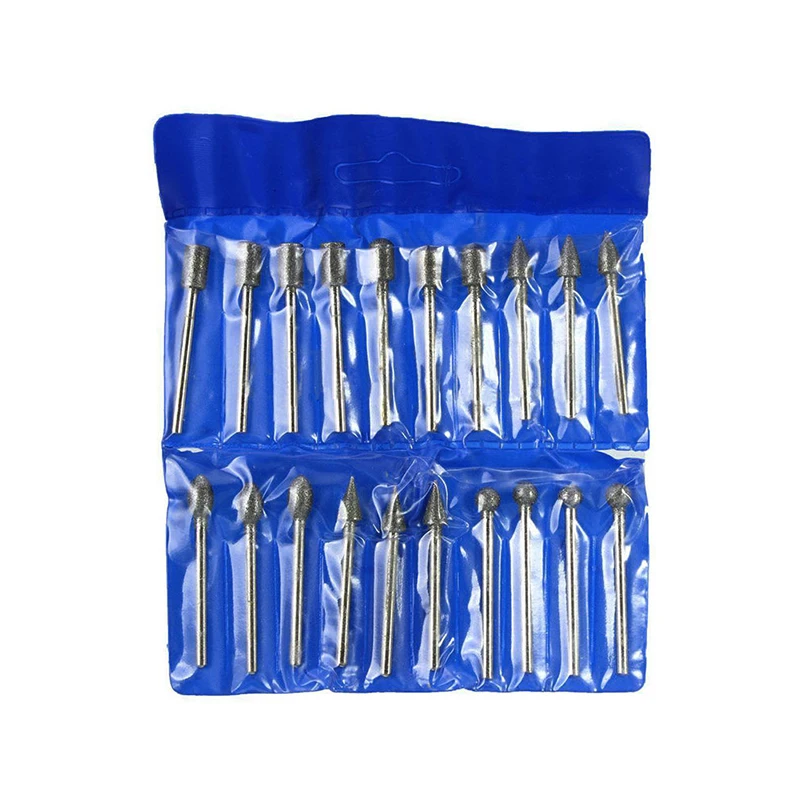 20Pcs 3mm Shank Diamond Burr Bit Cut Engraving Carving Rotary Drill Bits New 781C
20Pcs 3mm Shank Diamond Burr Bit Cut Engraving Carving Rotary Drill Bits New 781C
