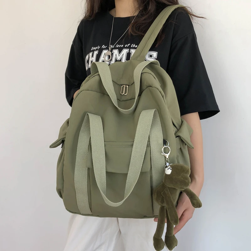 School Bag For Teenage Girl Shoulder Travel Bag School Backpack Fashion New Solid Color Women'S Waterproof Nylon Backpack Simple
School Bag For Teenage Girl Shoulder Travel Bag School Backpack Fashion New Solid Color Women'S Waterproof Nylon Backpack Simple