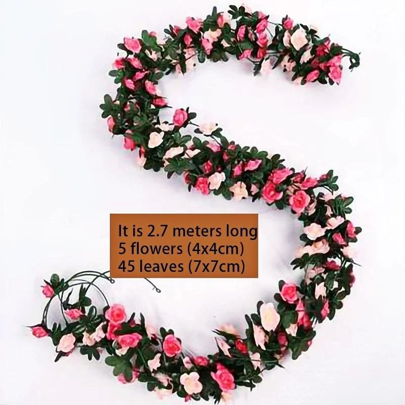 2.7mArtificial Rose Rattan,Green Plant Vine Garland,Wedding Arch Decoration Fake Plant Leaves,Vine Trailing Fake Flower Ivy Wall
2.7mArtificial Rose Rattan,Green Plant Vine Garland,Wedding Arch Decoration Fake Plant Leaves,Vine Trailing Fake Flower Ivy Wall