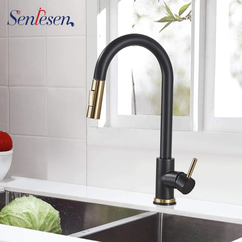 NEW Senlesen Kitchen Sink Faucet Pull Out Sprayer Nozzle Black Gold Faucet Deck Mount Hot and Cold Water Single Hanlde Kitchen
NEW Senlesen Kitchen Sink Faucet Pull Out Sprayer Nozzle Black Gold Faucet Deck Mount Hot and Cold Water Single Hanlde Kitchen