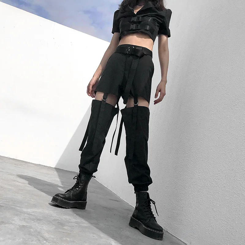 Women Pants Adjustable Hollow Out Joggers Street Style Hip Hop High Waist Cargo Pants
Women Pants Adjustable Hollow Out Joggers Street Style Hip Hop High Waist Cargo Pants