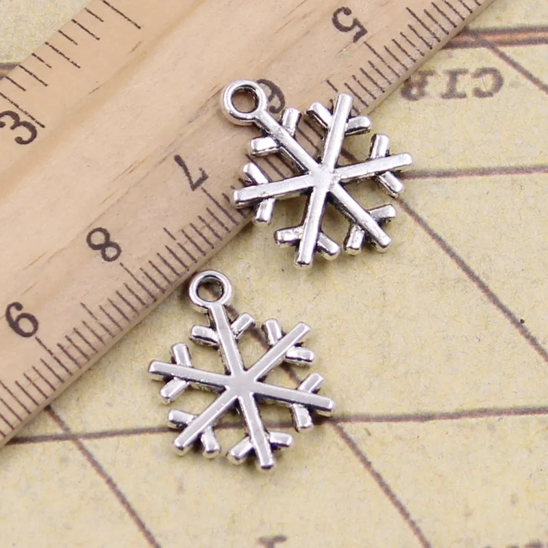 

30pcs Charms Snow Snowflake 20x15mm Tibetan Bronze Silver Pendants Crafts Making Findings Handmade Antique DIY Jewelry