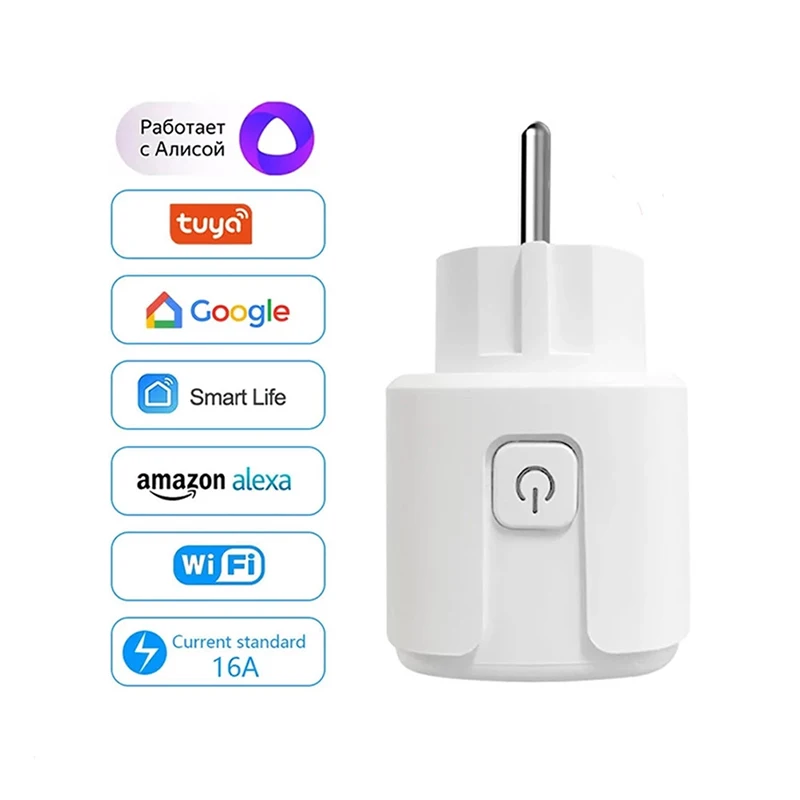 WiFi Smart Plug Sockets 16A EU Plug Tuya Smart Life APP Work With Alexa Google Home Smart-Home Automation EU Plug
WiFi Smart Plug Sockets 16A EU Plug Tuya Smart Life APP Work With Alexa Google Home Smart-Home Automation EU Plug