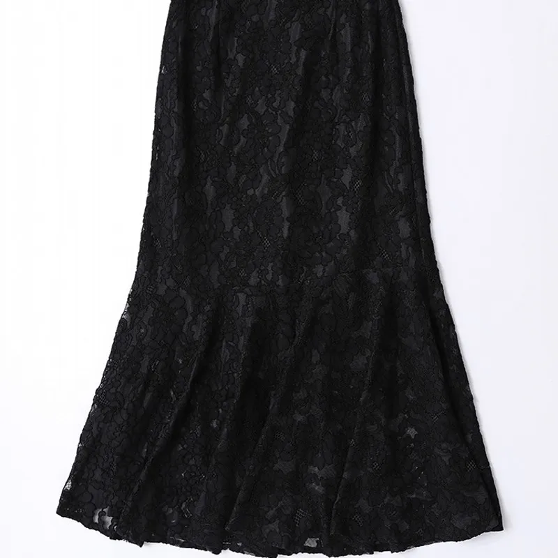 New Womens Lace Casual Skirt Office Lady Ruffle Zipper Mid-Calf High Waist Skirt Korean Style Fashion Elegant A-Line Skirt
New Womens Lace Casual Skirt Office Lady Ruffle Zipper Mid-Calf High Waist Skirt Korean Style Fashion Elegant A-Line Skirt