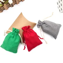 2pcs/lot Green Solid Color Double Line Cotton Drawstring Bag Gift Dustproof Bag Storage Bag Wedding Party Candy Bag Jewelry Bag