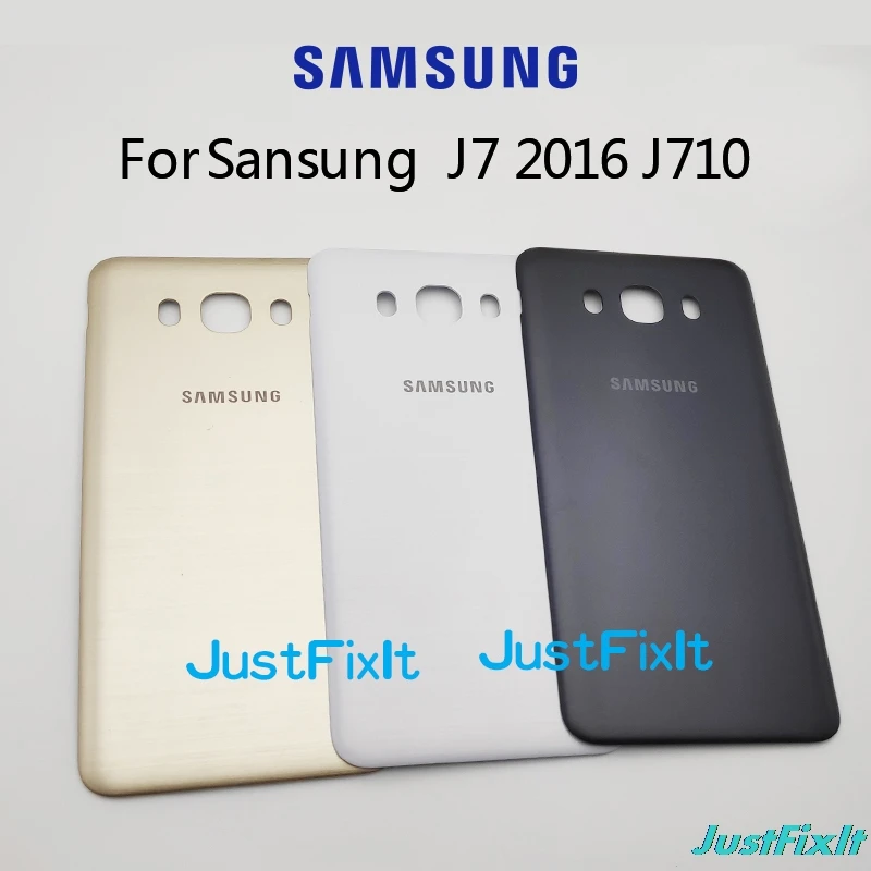 Для SAMSUNG Galaxy J7 2016 J710 J710F SM Задняя крышка батареи Дверь стеклянная Корпус чехол
