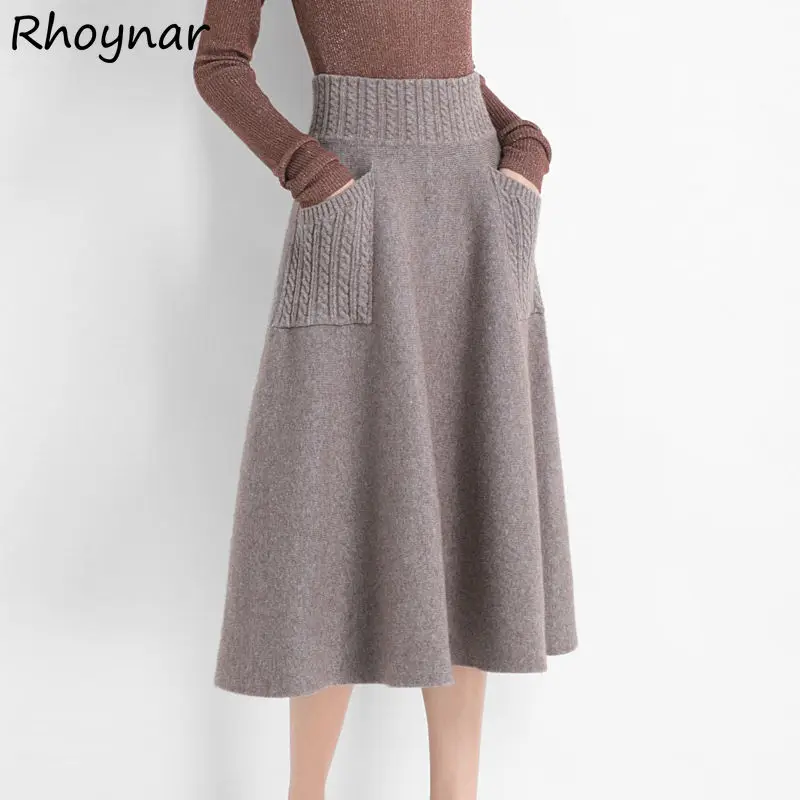Skirts Women Knitting Solid Elegant Warm Soft Winter Office Korean Style All-match Mid-calf Fashion Pockets Hot Sale New Female
Skirts Women Knitting Solid Elegant Warm Soft Winter Office Korean Style All-match Mid-calf Fashion Pockets Hot Sale New Female
