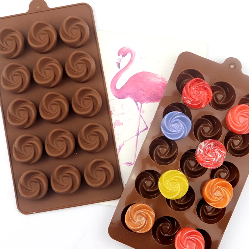 15 Cavity Swirl Silicone Chocolate Mold for Jelly Pudding Ice Cube Tray Soap Cookie Biscuit Candy Dessert Baking Decorating Tool
15 Cavity Swirl Silicone Chocolate Mold for Jelly Pudding Ice Cube Tray Soap Cookie Biscuit Candy Dessert Baking Decorating Tool