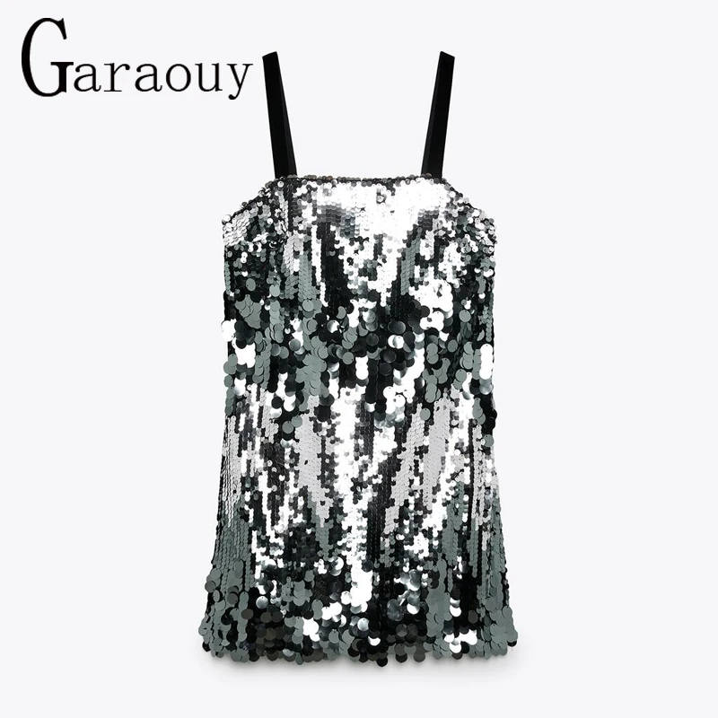 Garaouy 2022 New Fashion Women Sequined Sling Dress New Summer Sexy Strap Club Wear Girls Sequin Sleeveless Short Mini Dress
Garaouy 2022 New Fashion Women Sequined Sling Dress New Summer Sexy Strap Club Wear Girls Sequin Sleeveless Short Mini Dress