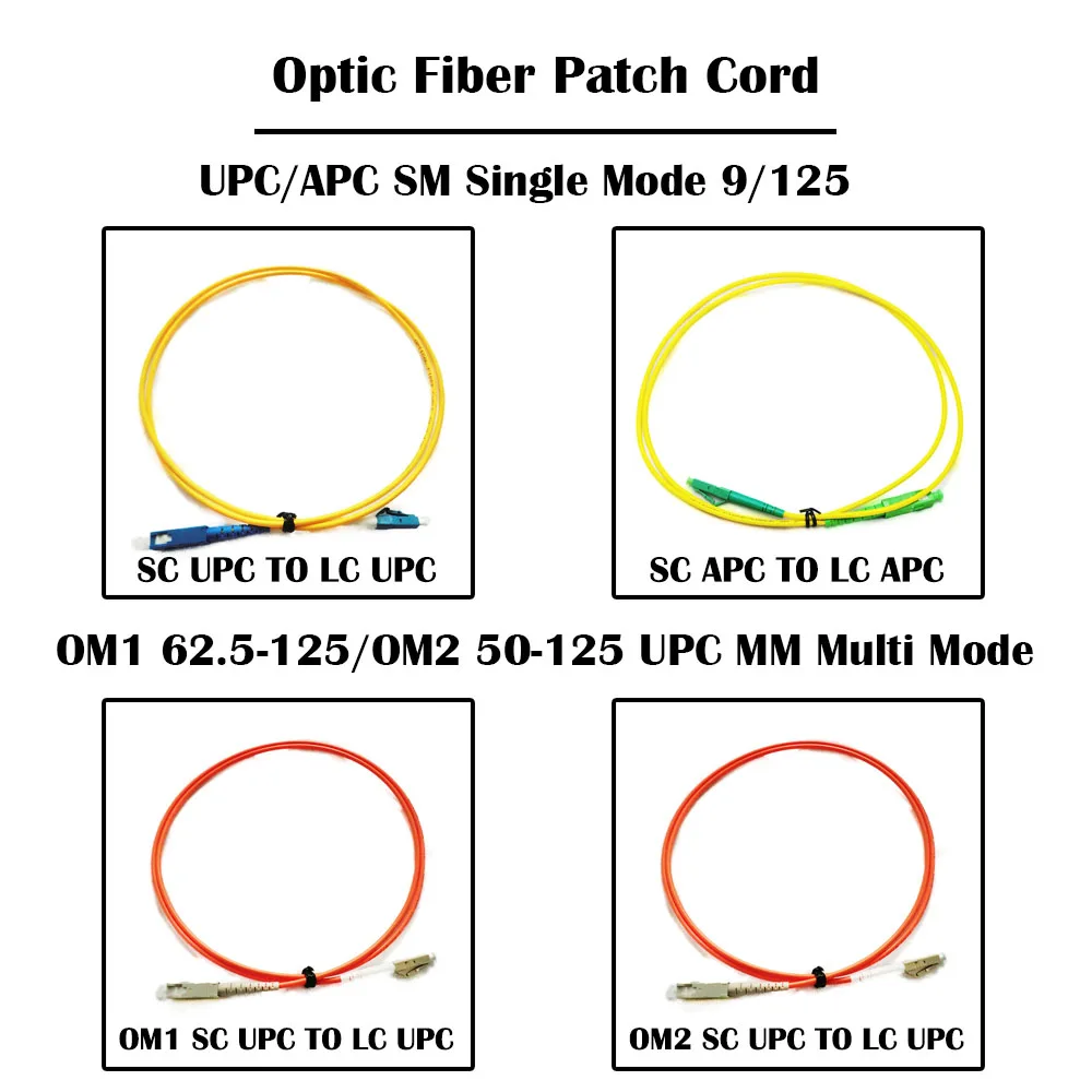 Оптоволоконный Соединительный шнур 15 метров SC к LC UPC/APC SM 9/125 одномодовый мм