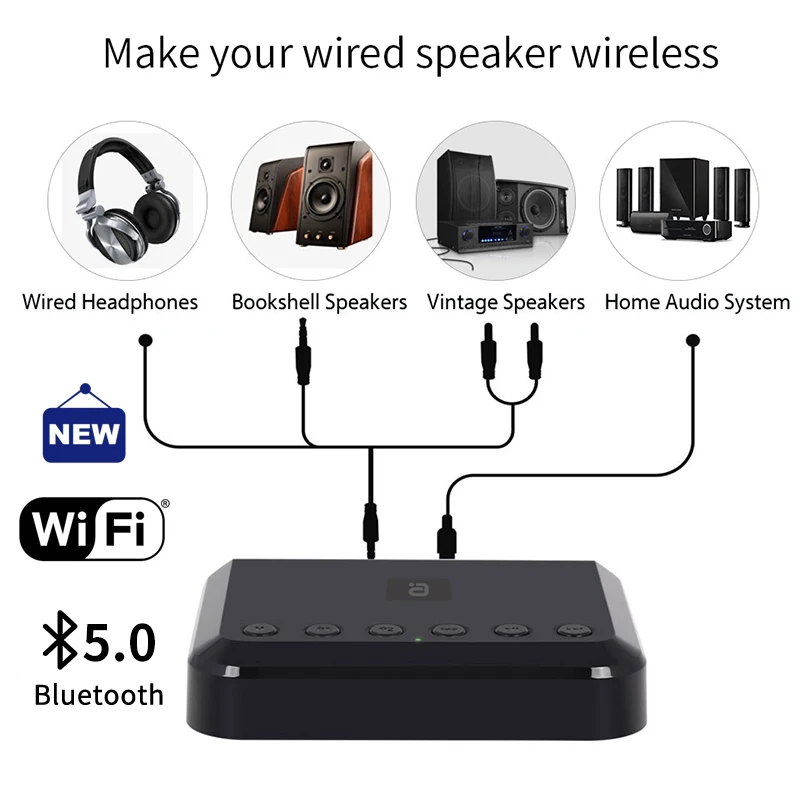WI FI Беспроводной аудио приемник Multiroom Bluetooth 5 0 Музыка адаптер для оптических Hi Fi