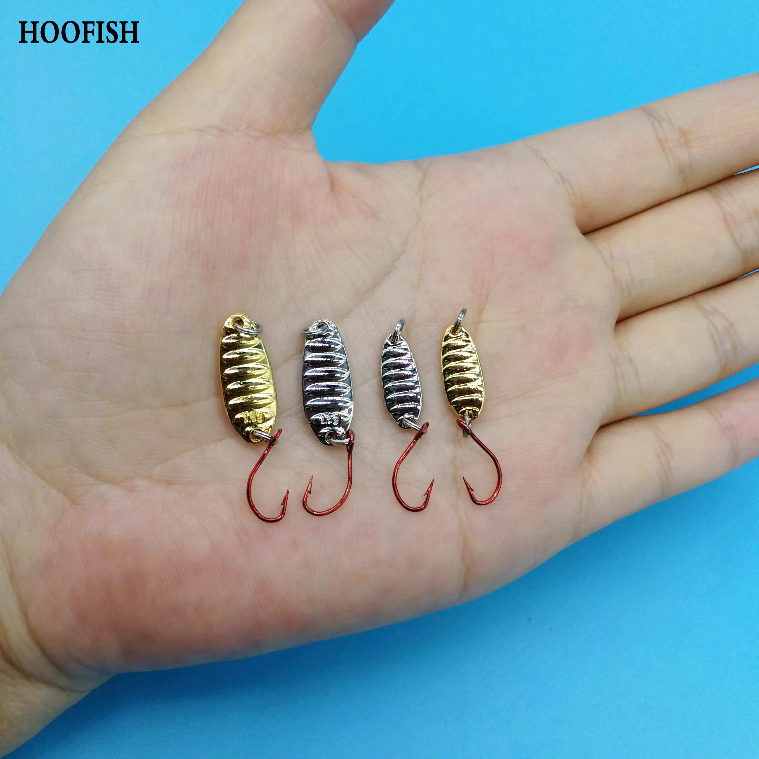 HOOFISH 5PCS/lot mini Spoon Lure 0.7g/1.5g Wobbler Spinner Bait Spoon Artificial lure with single hook Vibration Spoon Spinner
HOOFISH 5PCS/lot mini Spoon Lure 0.7g/1.5g Wobbler Spinner Bait Spoon Artificial lure with single hook Vibration Spoon Spinner