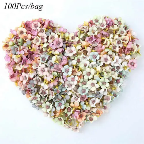 

100Pcs/bag Mini Multicolor Silk Artificial Daisy Flower Heads 2cm Flowers For DIY Wreath Garland Home Wedding Decoration