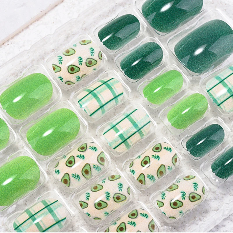Fruit green Fake Nail arts 24PCS Fake Nails Decor children Self Adhesive Acrylic Nail Tips Press On Nails DIY Art Kids Manicure
Fruit green Fake Nail arts 24PCS Fake Nails Decor children Self Adhesive Acrylic Nail Tips Press On Nails DIY Art Kids Manicure