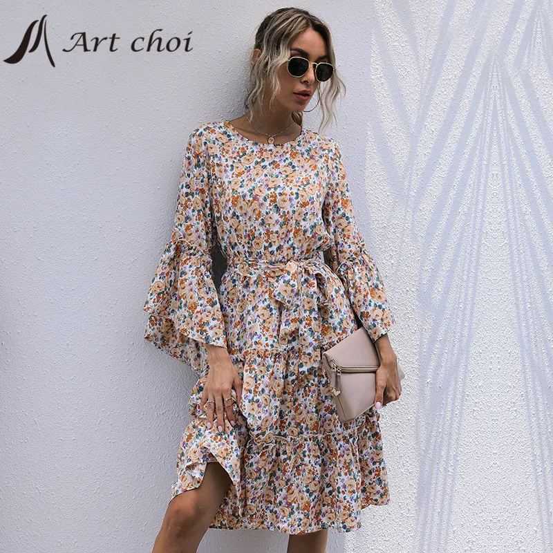 Elegant Women Ruffles Dress Summer Casual Floral Print A Line Flare Sleeve High Waist Ladies Beach Boho Belt Party Midi Vestido
Elegant Women Ruffles Dress Summer Casual Floral Print A Line Flare Sleeve High Waist Ladies Beach Boho Belt Party Midi Vestido
