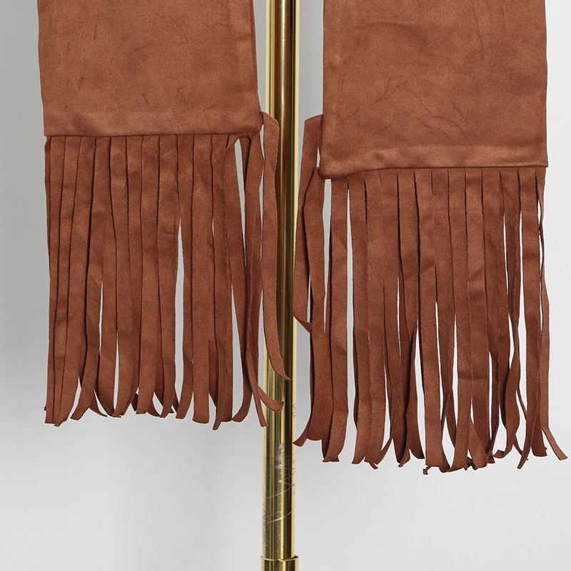 GALCAUR Brown Jackets For Women V Neck High Waist Patchwork Tassels Designer Loose New Coats Female 2021 Autumn Clothing Style 
GALCAUR Brown Jackets For Women V Neck High Waist Patchwork Tassels Designer Loose New Coats Female 2021 Autumn Clothing Style