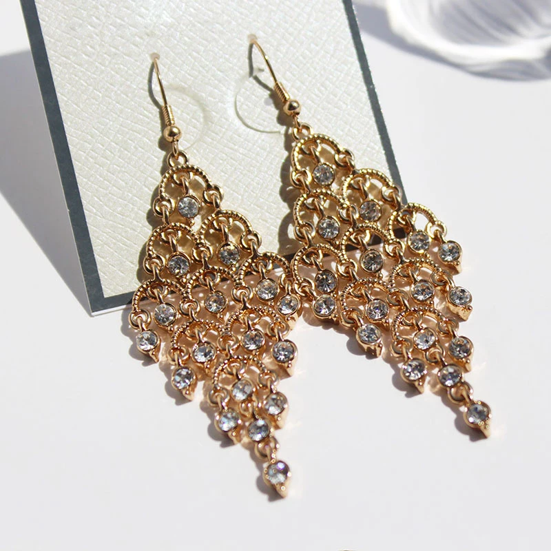 Korean Full Crystals Gold Long Trendy Drop Chandelier Fashion Rhinestones Dangle Earrings For Women Bridal Wedding Earrings
Korean Full Crystals Gold Long Trendy Drop Chandelier Fashion Rhinestones Dangle Earrings For Women Bridal Wedding Earrings