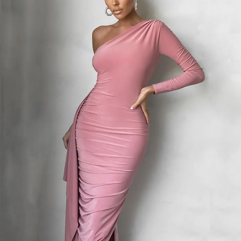 Fashion Summer One Shoulder Knitted Club Long Dress 2021 New Sexy Women Long Sleeve Draped Split Bodycon Celebrity Party Dress
Fashion Summer One Shoulder Knitted Club Long Dress 2021 New Sexy Women Long Sleeve Draped Split Bodycon Celebrity Party Dress