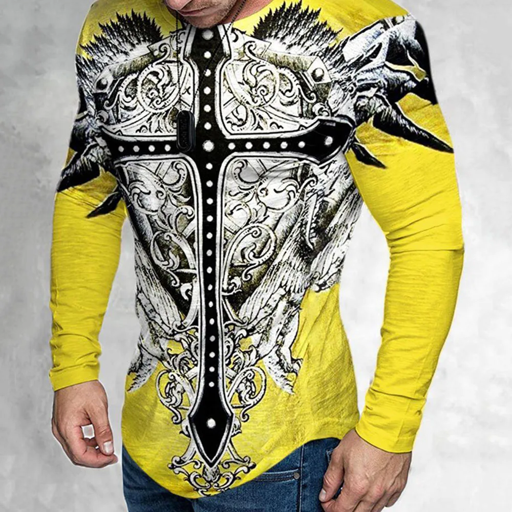 T-shirt Autumn New Fashion Digital Printing Solid Color Round Neck Long Sleeve Western Style Casual Simplicity Pullover 2021
T-shirt Autumn New Fashion Digital Printing Solid Color Round Neck Long Sleeve Western Style Casual Simplicity Pullover 2021