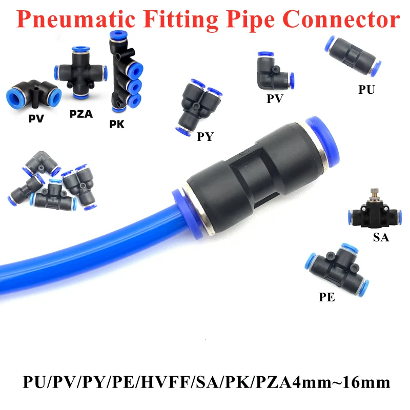 

Pneumatic Fitting Pipe Connector Tube Air Quick Fittings Water Push In Hose Couping 4 6 8 10 12 14mm PU PY PK PE PV SA PZA HVFF