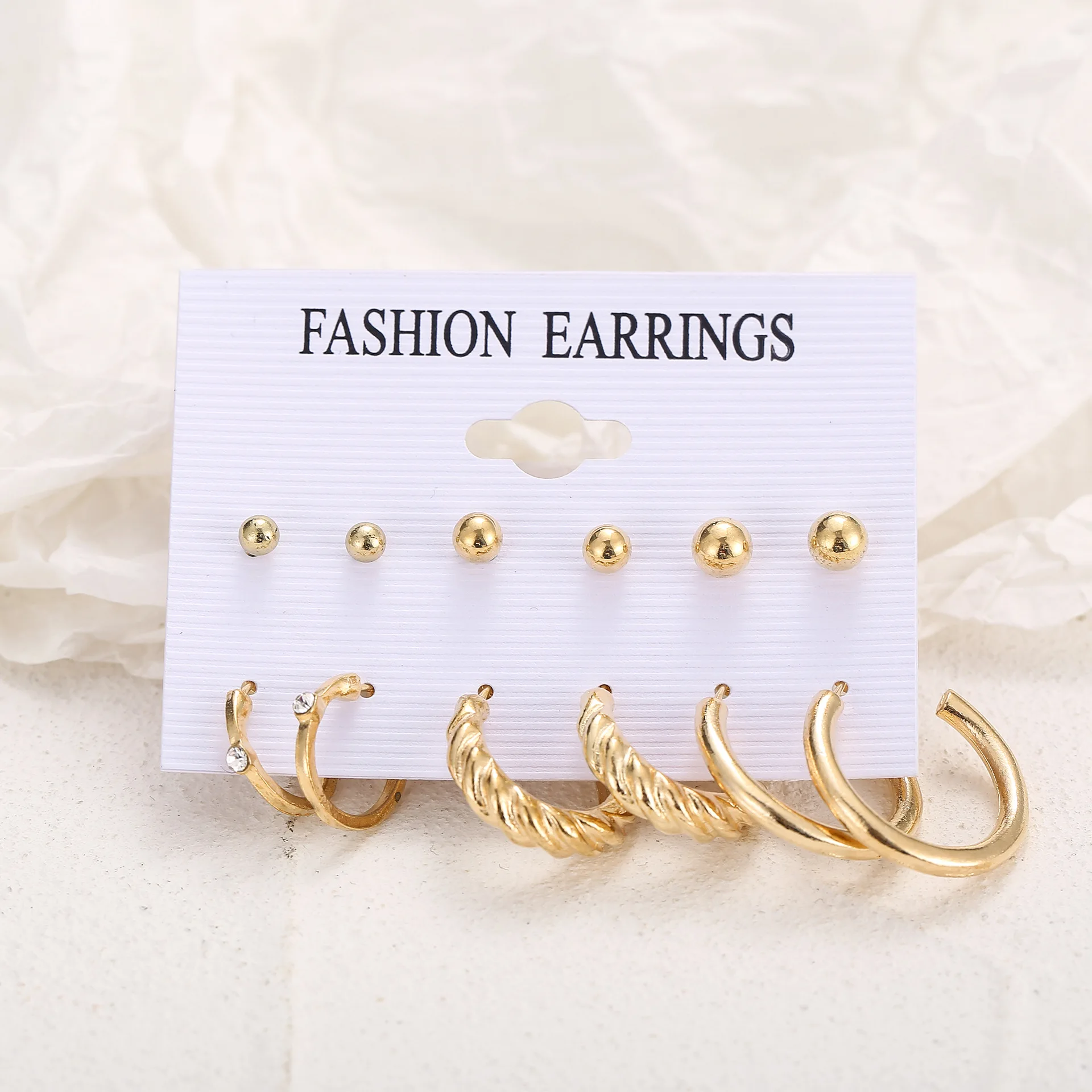 6PRS Women Earrings Set Exaggerated Gold Circle Earrings for Women Simple Hoop Earring Metal Ball Beads Earings Fashion Jewelry
6PRS Women Earrings Set Exaggerated Gold Circle Earrings for Women Simple Hoop Earring Metal Ball Beads Earings Fashion Jewelry