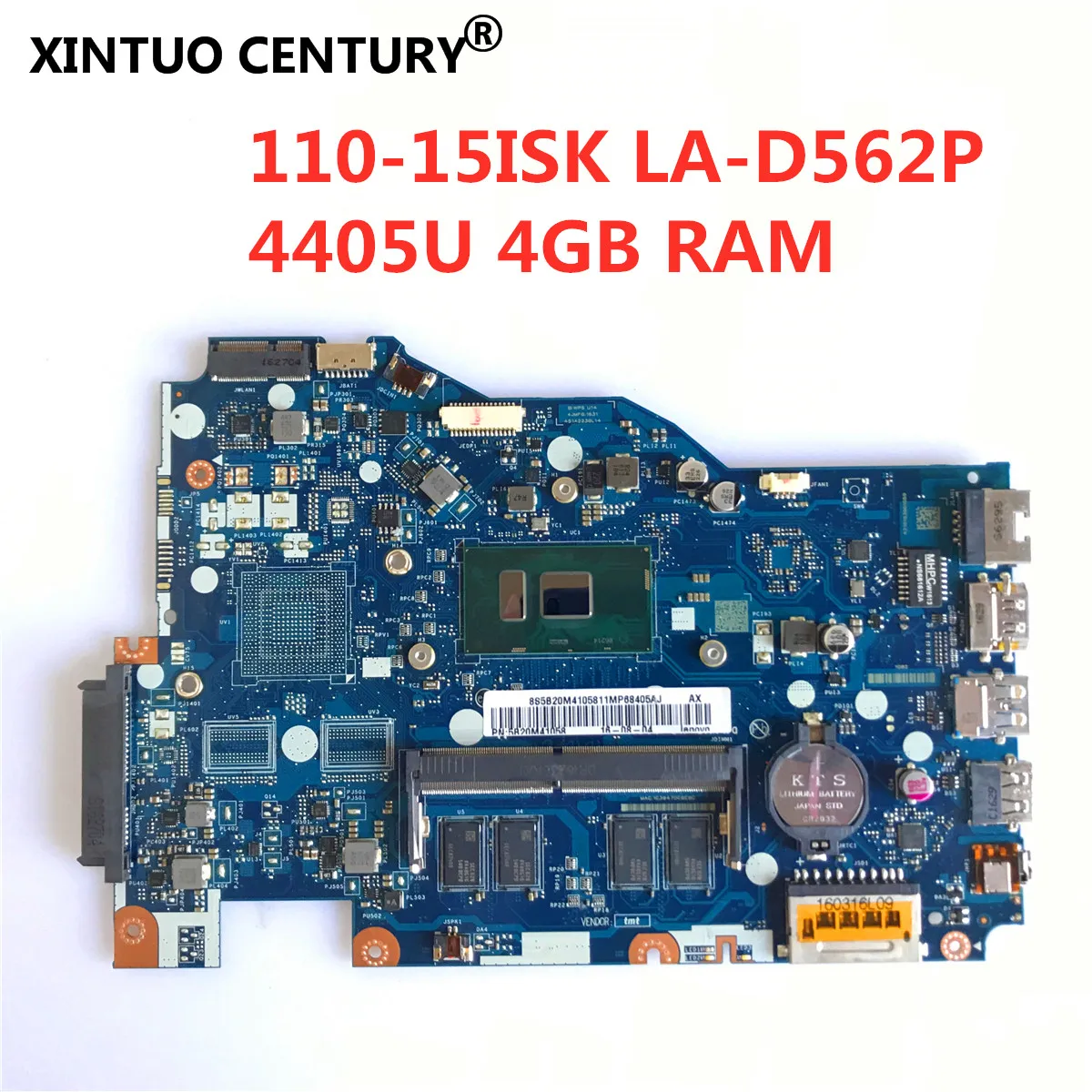 LA-D562P Laotop материнская плата для Lenovo Ideapad 110-15ISK Оригинал 4G-RAM 4405U Pentium процессор 100% тестирование ok
LA-D562P Laotop материнская плата для Lenovo Ideapad 110-15ISK Оригинал 4G-RAM 4405U Pentium процессор 100% тестирование ok