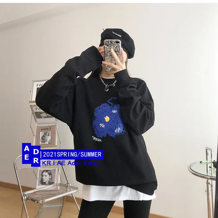 A D E-R Korea Blue graffiti Round neck long sleeve hoodie Man's and women's fleece fashion youth
A D E-R Korea Blue graffiti Round neck long sleeve hoodie Man's and women's fleece fashion youth