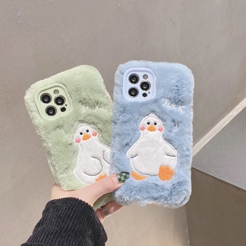 Korea Cute Cartoon Duck Furry Phone Case For iPhone 13 12 11 Pro Max X Xs Max Xr 7 8 Plus Cases Hairy Warm Plush Soft Cover
Korea Cute Cartoon Duck Furry Phone Case For iPhone 13 12 11 Pro Max X Xs Max Xr 7 8 Plus Cases Hairy Warm Plush Soft Cover