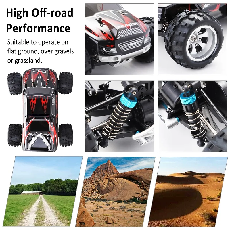 RC Car WLtoys A979 1/18 4WD Racing Car Remote Control Off Road Race Car 2.4GHz Remote Radio-controlled High Speed Truck Buggy
RC Car WLtoys A979 1/18 4WD Racing Car Remote Control Off Road Race Car 2.4GHz Remote Radio-controlled High Speed Truck Buggy