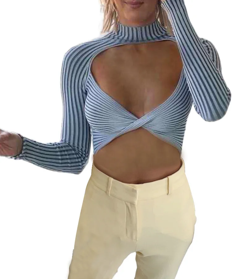 Women New Sexy Half Turtleneck Hollow Chest Knitted Long Sleeve T-shirt Female Halter Crop Top Slim Casual Tee
Women New Sexy Half Turtleneck Hollow Chest Knitted Long Sleeve T-shirt Female Halter Crop Top Slim Casual Tee